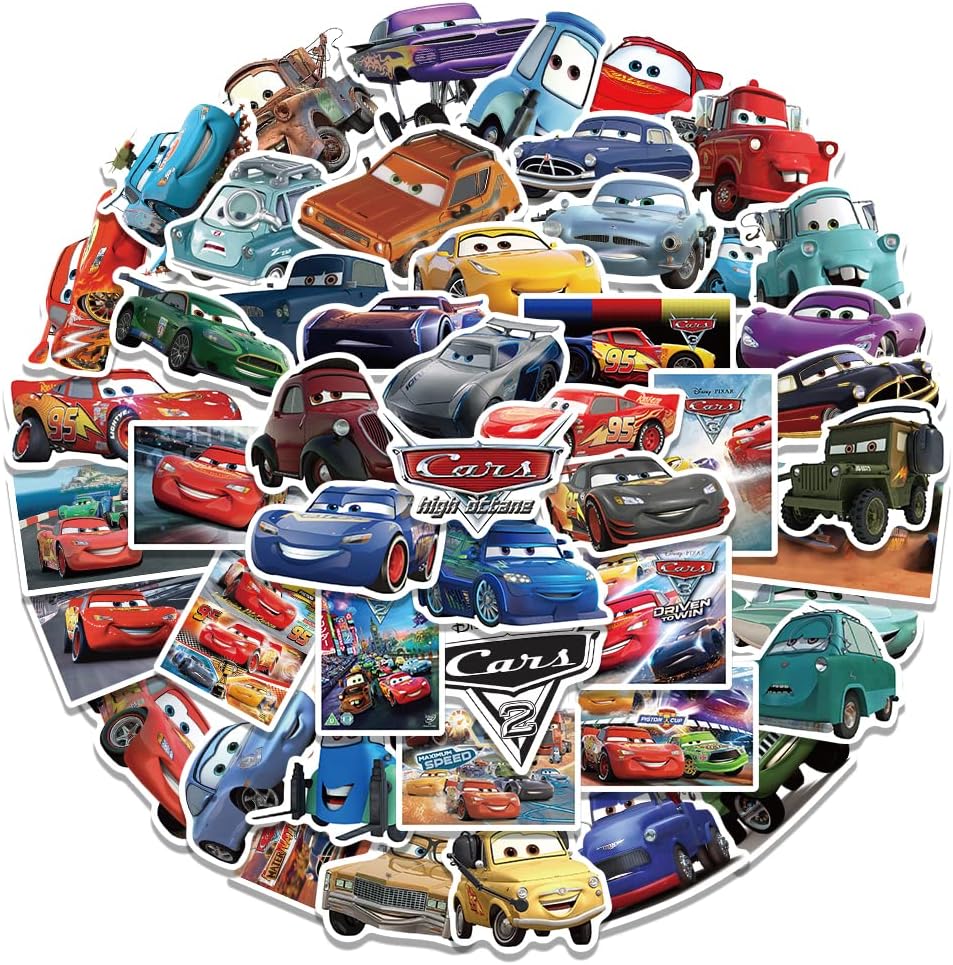 50pcs Cartoon Cars Movie Stickers Waterproof Vinyl Stickers