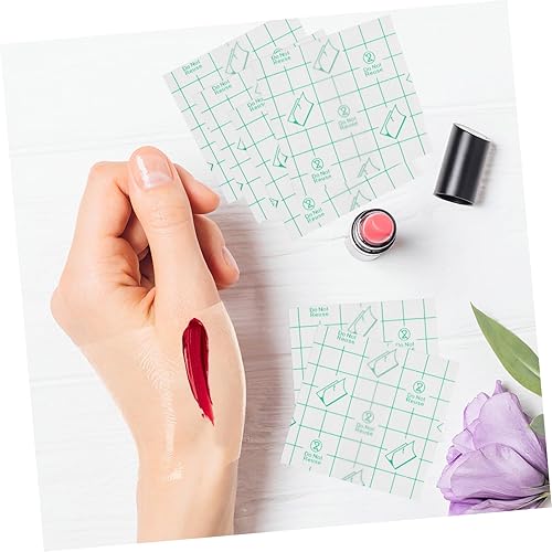 100Pcs Disposable Makeup Hand PU Film Mixing Plates for Liquid Foundation Nail Colors and DIY Makeup for Professionals and Beginners