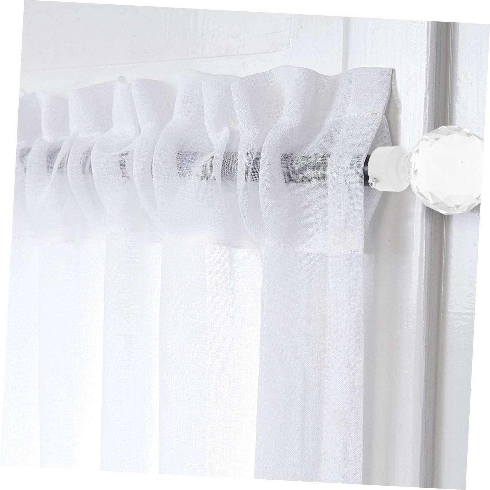 Embouts Décoratifs 2pcs pour Tringle à Rideaux en Métal et Cristal Blanc Finition Élégante pour Décoration de Fenêtre pour Salon et Salle à Manger