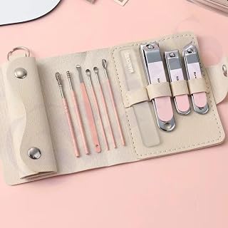 Simois Stainless Steel Nail Cutter, Nail Cutter Set, Nail Care Kit, Nail Grooming Set, Professional Manicure Set, 10 in 1 Pedicure Tools Kit for Men & Women (Pink)