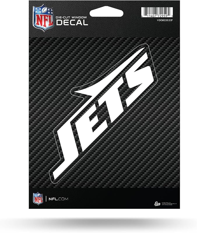 Adesivo Decorativo Rico Industries NFL New York Jets em Vinil com Estilo Fibra de Carbono 13,97 x 0,25 x 17,78 cm