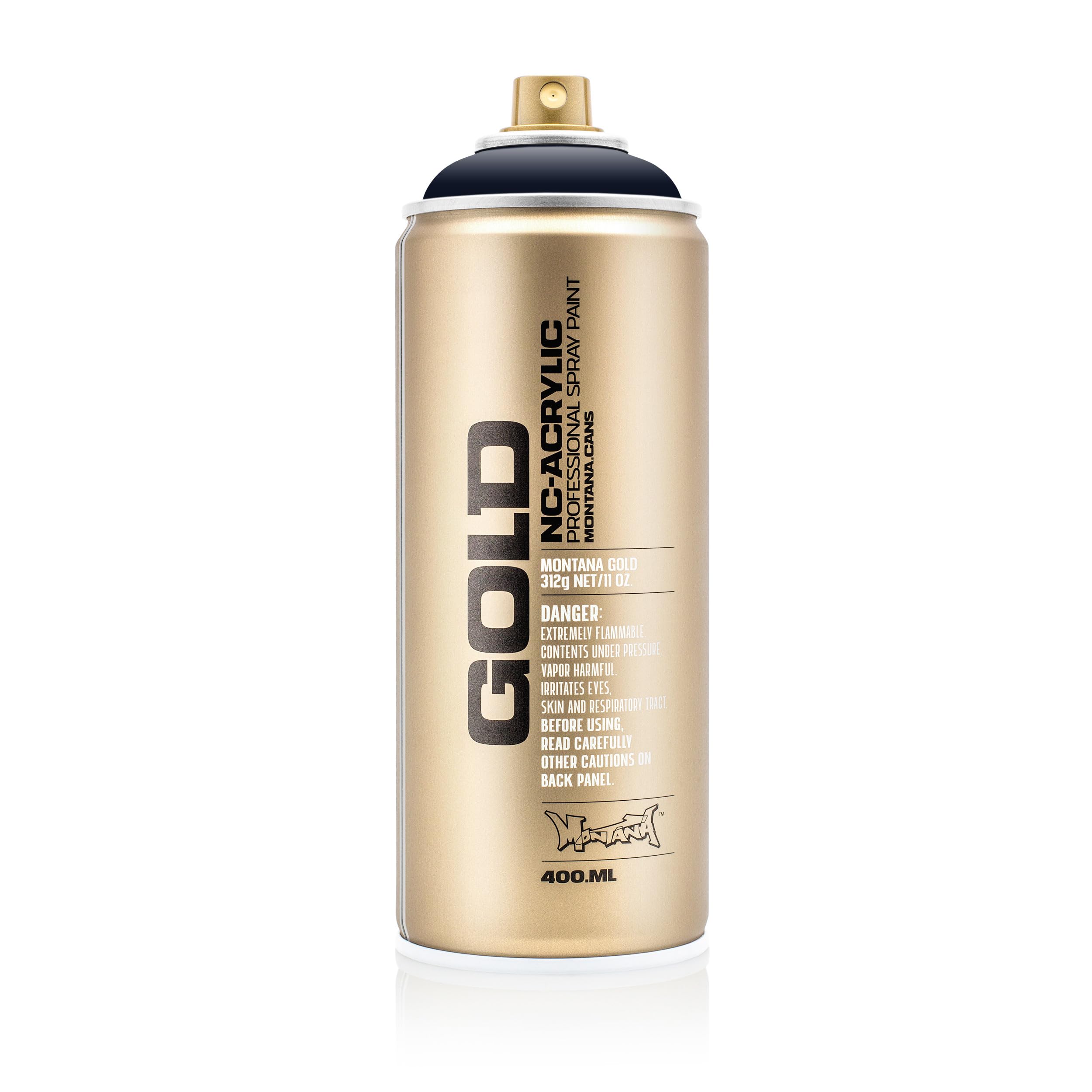Montana 284601 Gold Spray Paint, 400ml Volume, Cassis 4190, Pack of 6