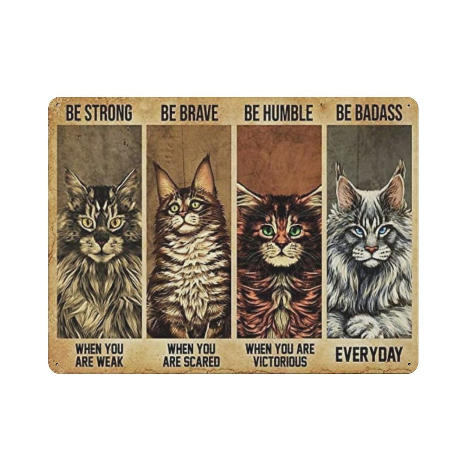 AOOEDM Be Strong When You Are Weak Vintage Metal Tin Sign for Home Coffee Shop Office Wall Art Metal Poster Garage Decor Man Cave Sign Inspirational Quote Wall Decor