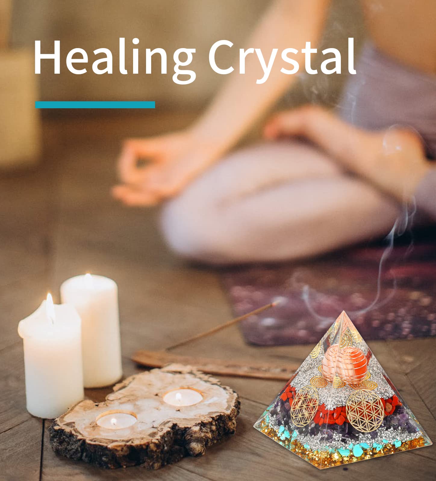 Piramide Orgonite Con Ametista E Albero Della Vita - Per Meditazione, Yoga E Energia Positiva, 6cm - Decorazione Spirituale - Foto 7