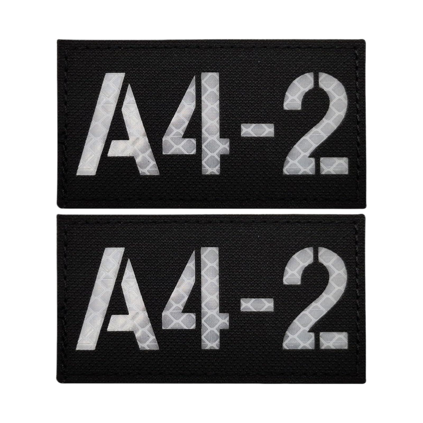 Military Call Sign Patch Nylon Fabric Tactical Reflective IR Fabric Night Identification Patch Morale Patch Black - A4-2