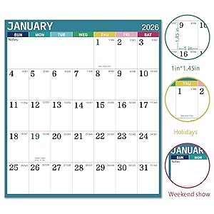 48" x 32" 2026 Dry Erase Calendar for Wall - 2026 Wall Calendar Dry Erase, 2026 Yearly Wall Calendar 12 Month, 2-Side Erasable Calendar, Vertical/Horizontal, Large XL Wet & Dry Erase Laminated - Green