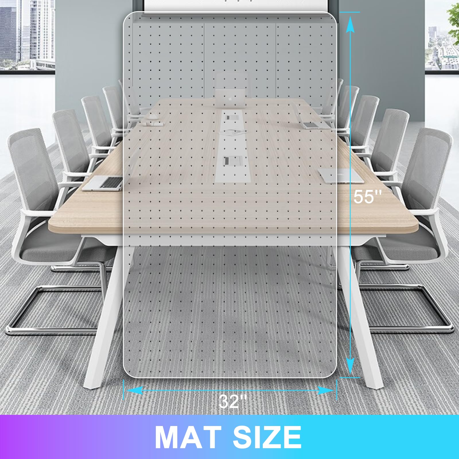 Vicwe Office Chair Mat for Carpet 2 Pack 32 x 55 Computer Desk Chair Mat for Carpeted Floors — view 6