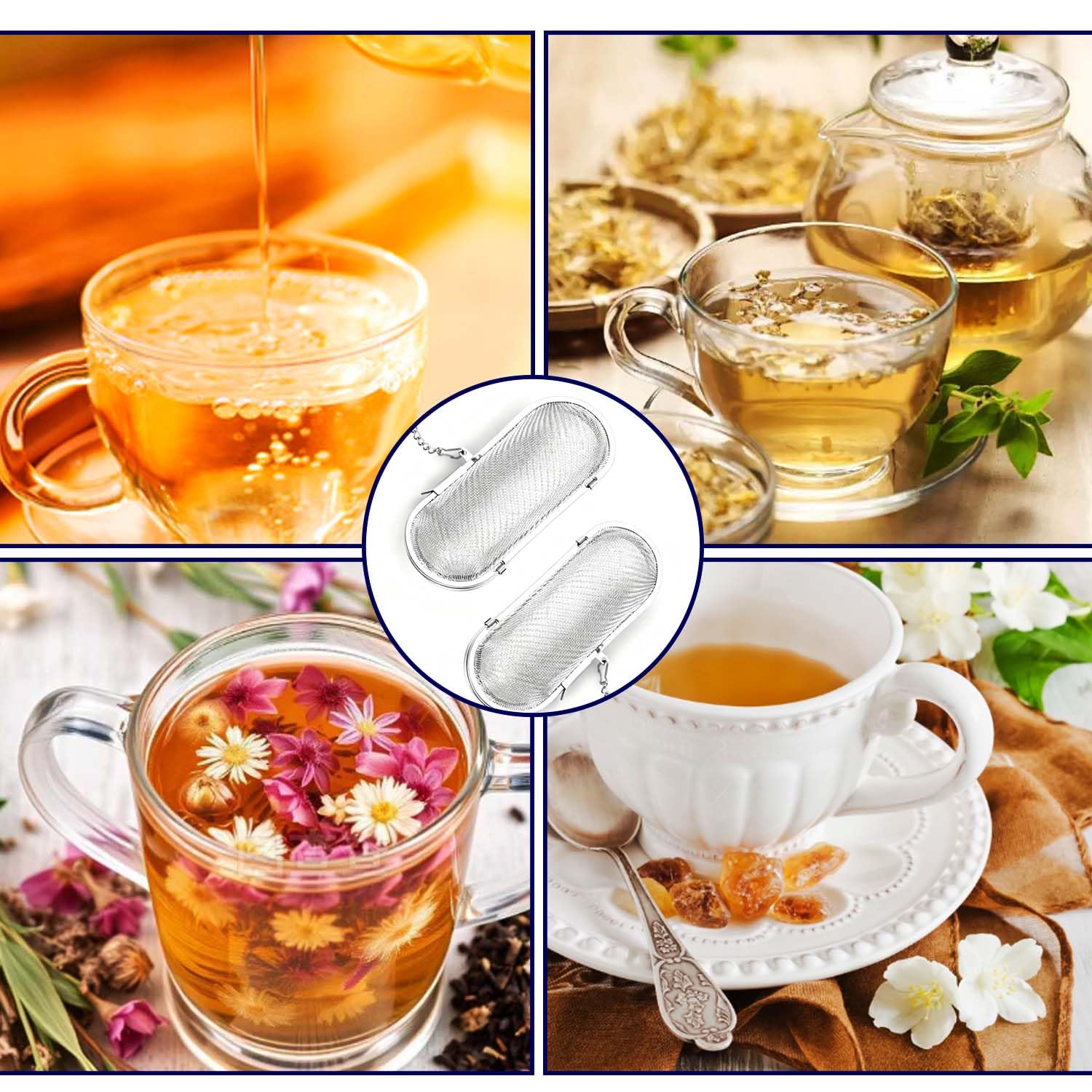 infusore per te tisane colino in maglia acciaio inox inossidabile spezie 2 pezzi