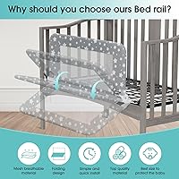 Vista 7 de Protector de barandilla de cuna para niños pequeños - 35.4" Barandillas de cama para niños pequeños convertibles con protector lateral de seguridad