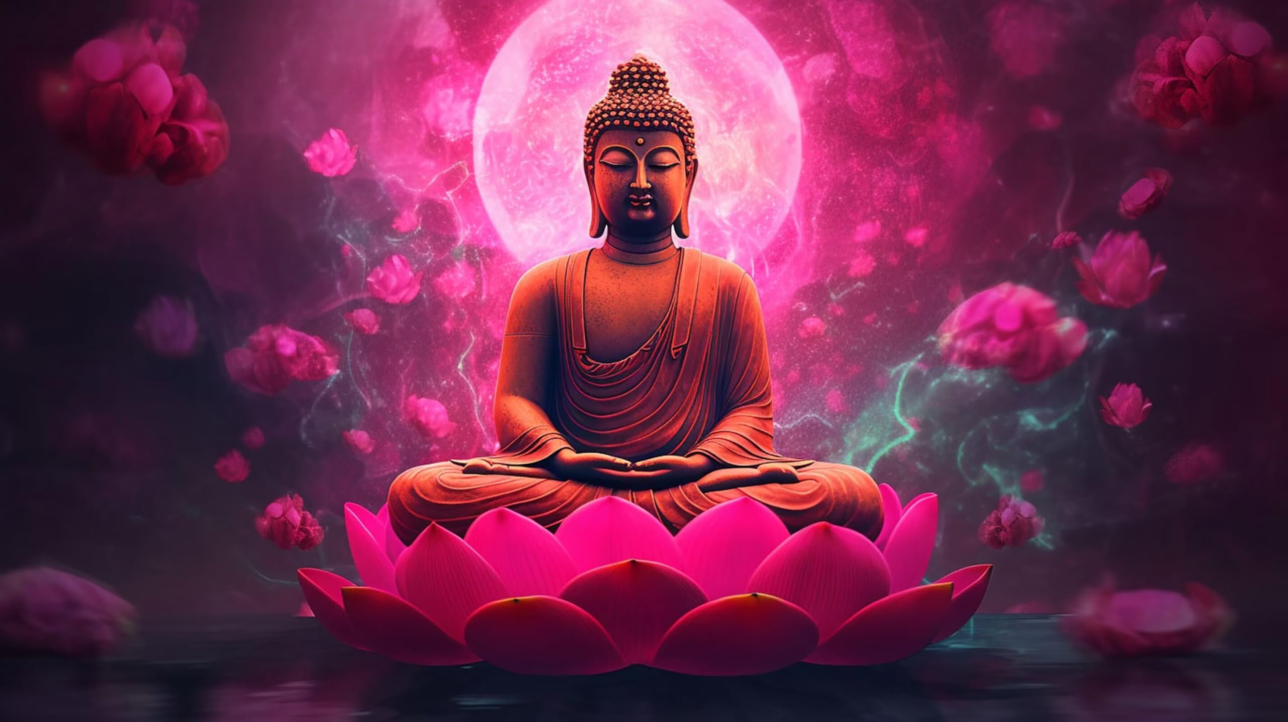 Buddha-Figur Diamond Painting, 5D DIY Diamond Painting set Blumen Diamond Painting Kinder, Daiments Painting Erwachsene Stickerei Kreuzstich, Aesthetic Room Deko Schlafzimmer Geschenk 125x70cm O-0