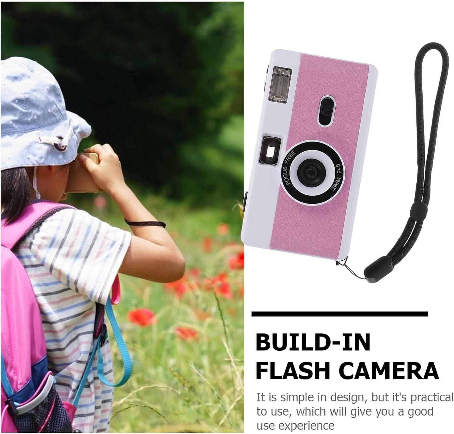 Reusable Vintage Film Camera with Built-in Flash Retro Design Simple Capture for Photography Enthusiasts and