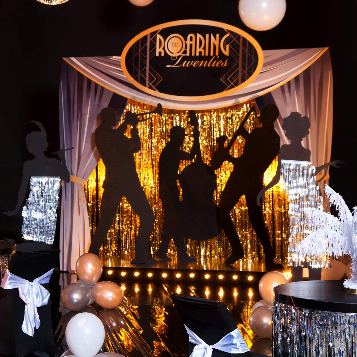 Jazz Band Members Cardboard Standup Silhouette, Set of 3