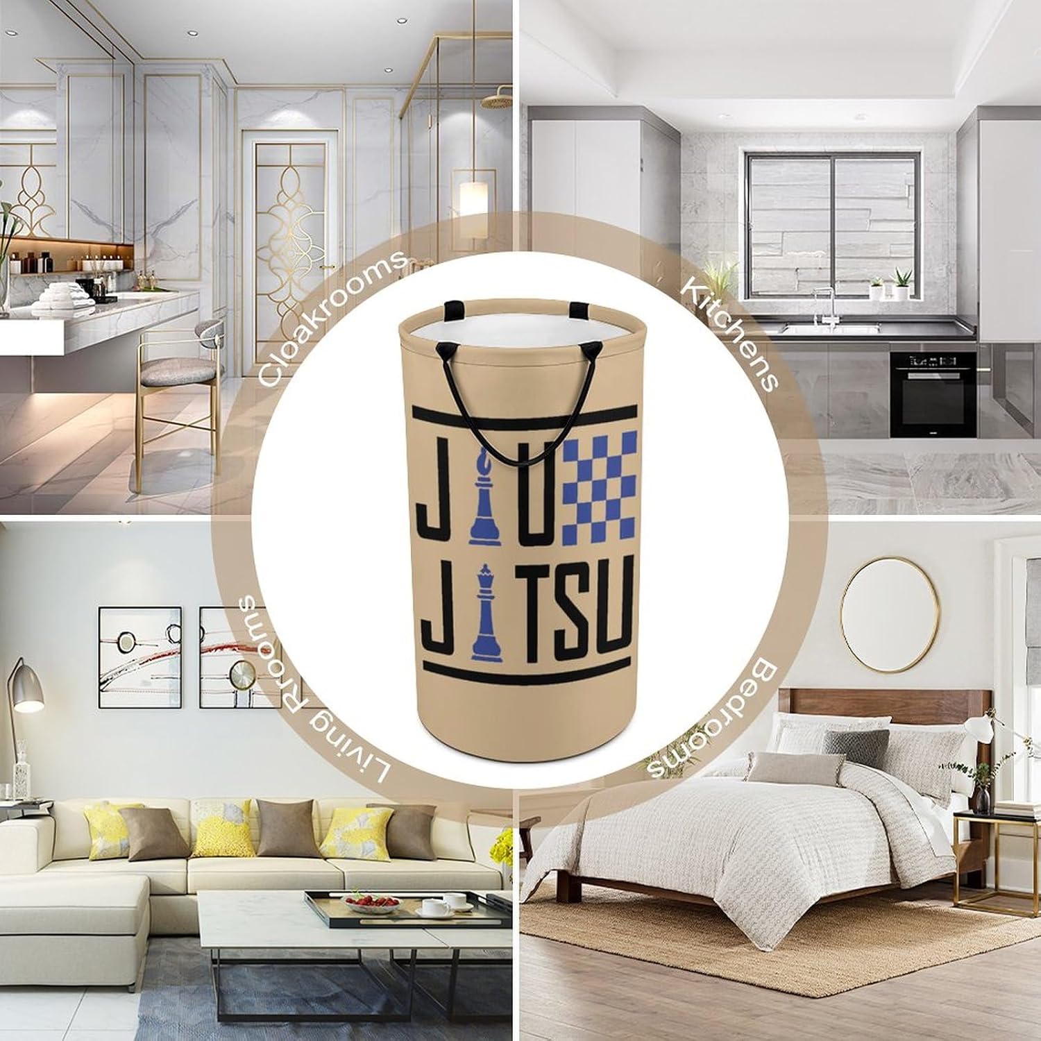 Jiu-Jitsu Chess Large Laundry Basket Dirty Clothes Bag Collapsible Laundry Hamper with Handle