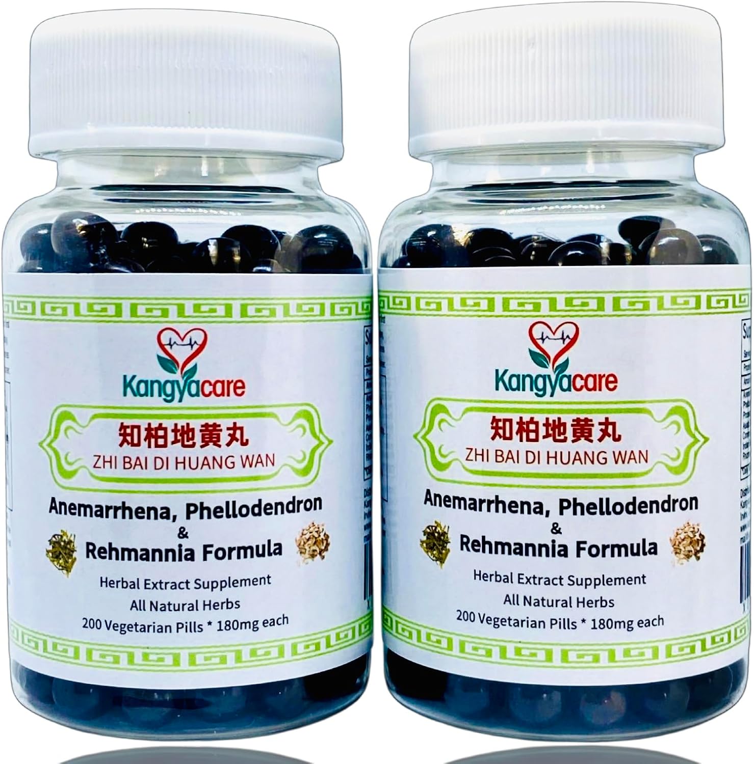 Zhi Bai Di Huang Wan 知柏地黄丸- Anemarrhena, Phellodendron & Rehmannia Formula - Nourish Yin, Lower Pathogenic Fire, Reduce Excessive Heat - All Natural Herbs - 400 Ct (2 Bottle)