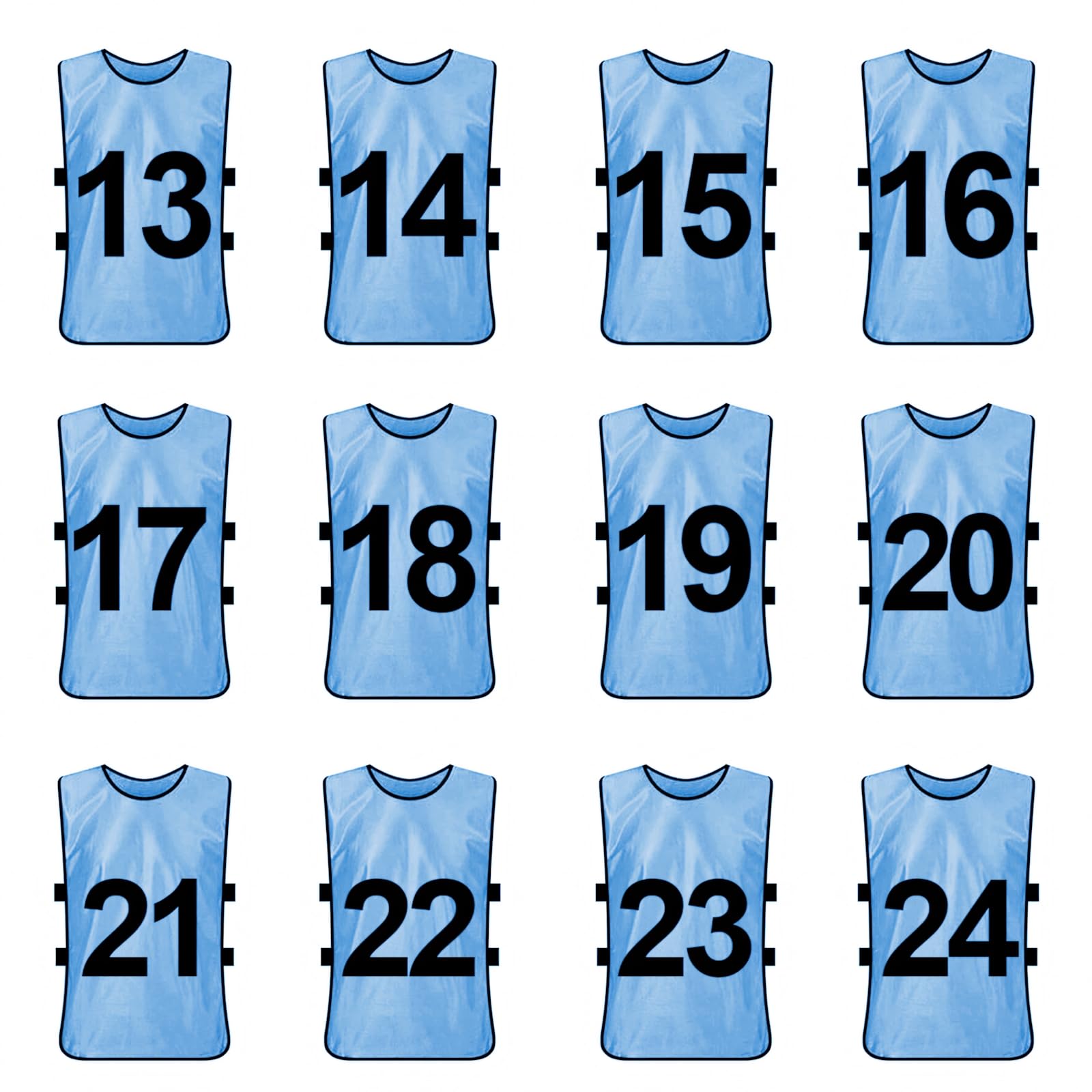 TopTie 12er-Set Trainingswesten Sport Trikot Leibchen Markierungshemd für Fußball, Basketballtraining
