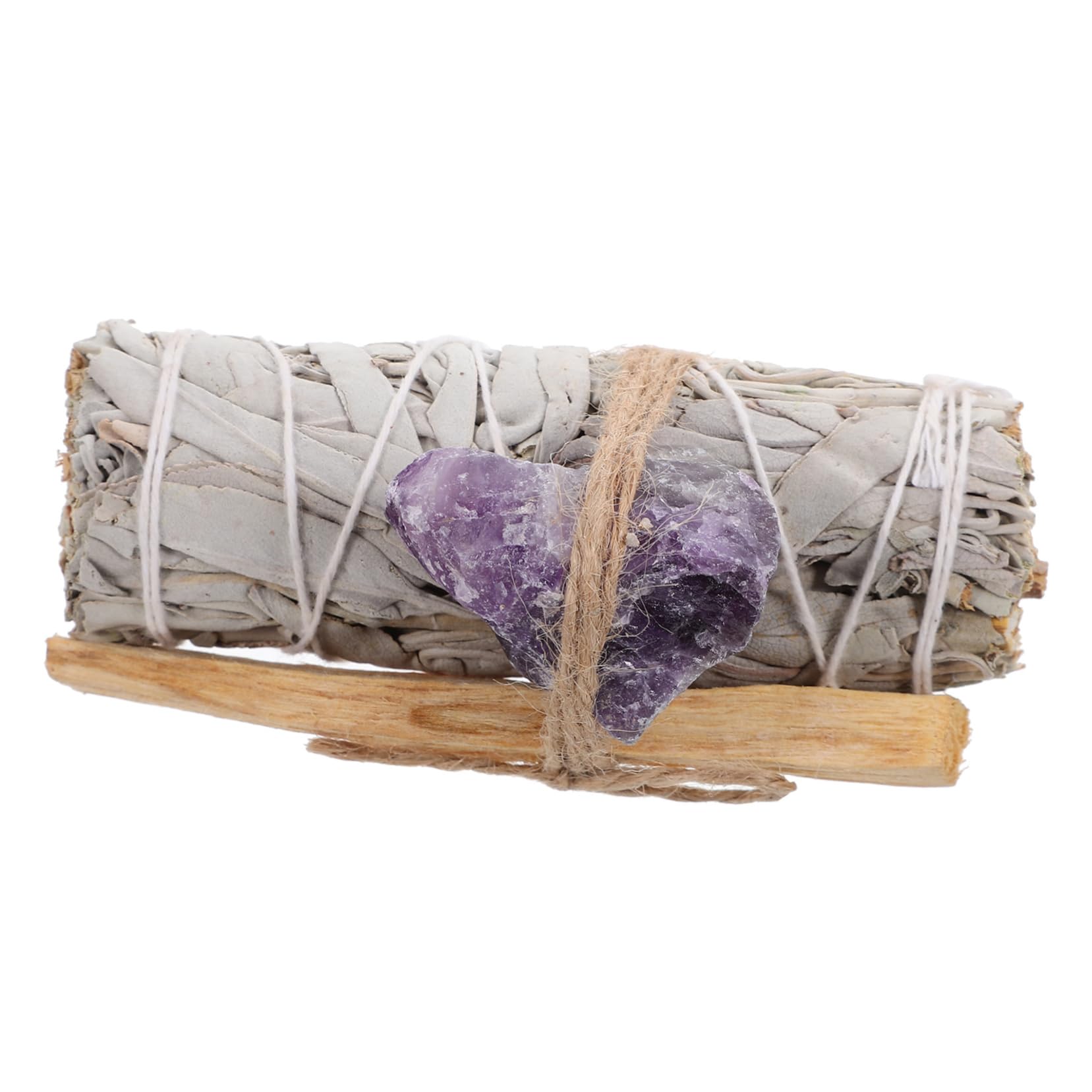 DECHOUS 5sätze Heilkräutern Raumreinigung Weiße Salbeibündel Mit Amethyst Heiligem Für Meditation Yoga Und Zeremonien Natürliche Duft Und Reinigungsmittel