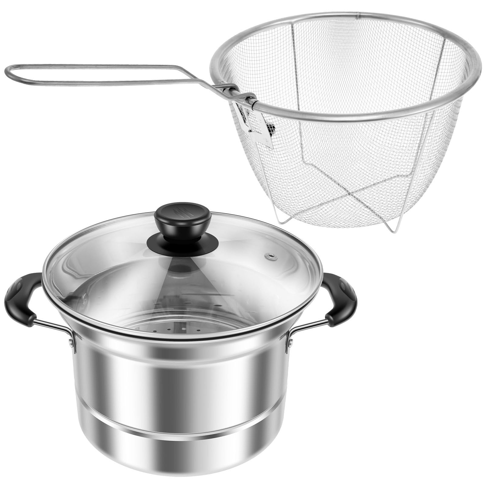 Pot De Filtre À Huile, Récipient Crépine En Acier Inoxydable Avec Friture Chauffage Rapide(Style2)
