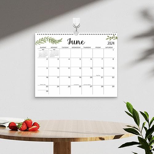 Miniatura 6 de Calendario de pared 2024-2025 14.75 x 11.5 pulgadas, enero 2024 a junio 2025, calendario de 16 meses 2024, encuadernación de doble alambre + gancho