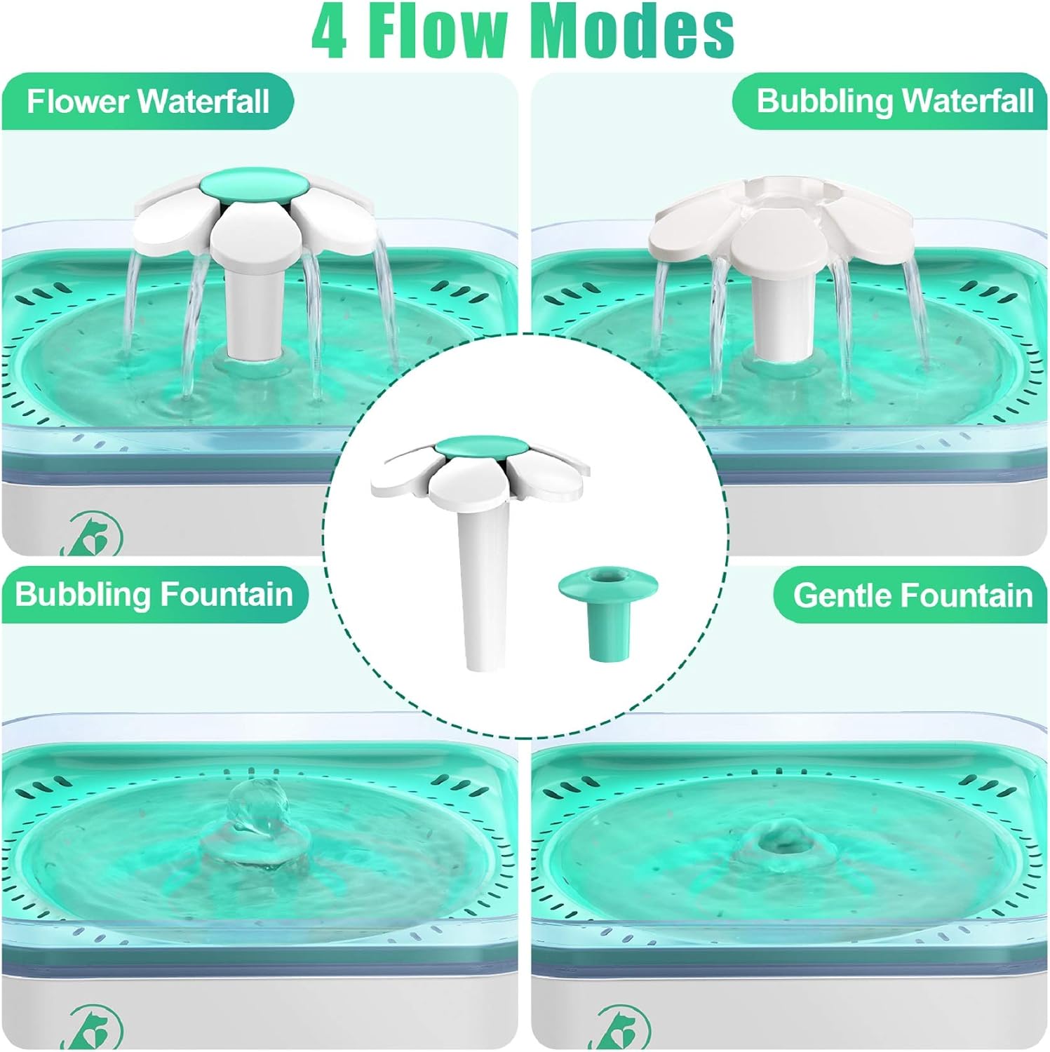 Cat Water Fountain,2.5L Automatic Pet Water Fountain Cat Water Dispenser with 3 Replacement Filters and 1 Silicone Mat for Cats,Dogs,Multiple Pets