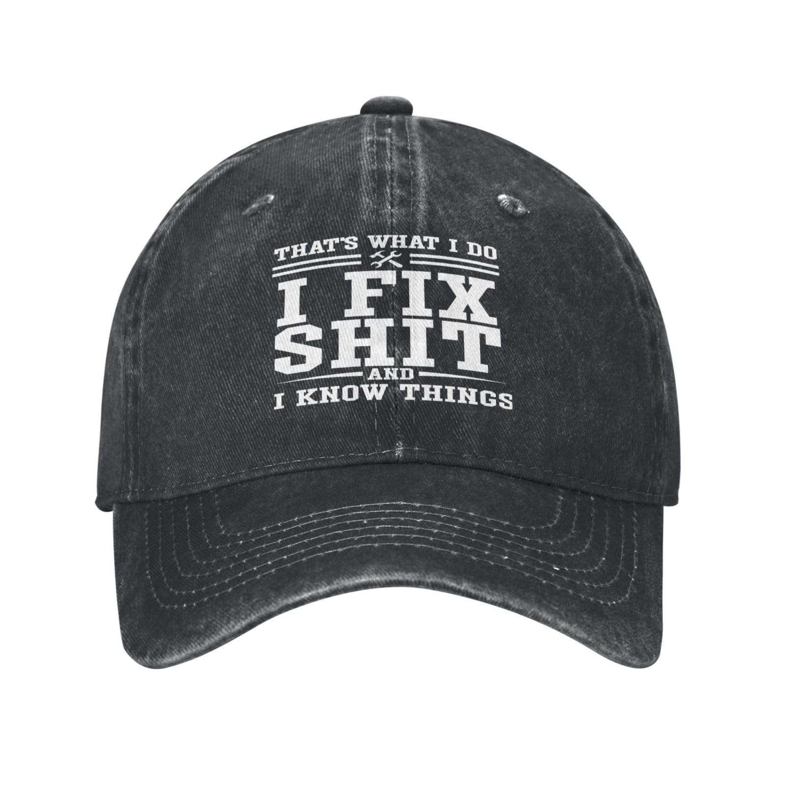 ACEPrints I Fix Shit Cap That's What I Do Denim Hat