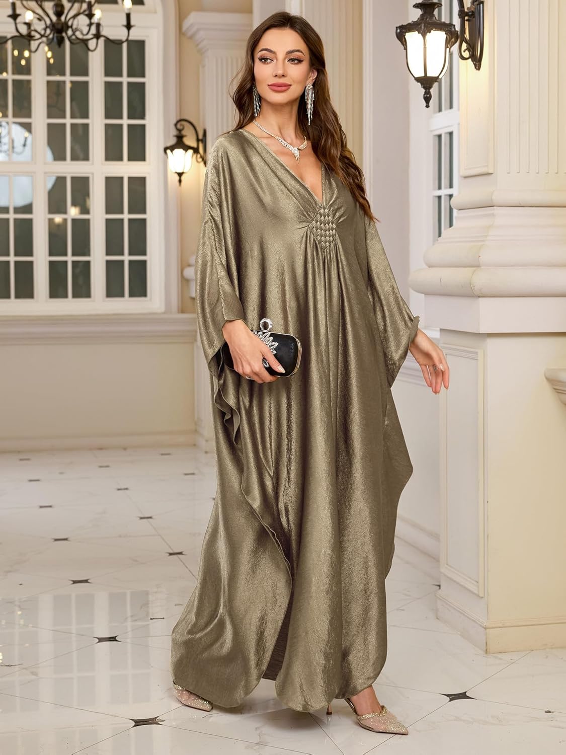 Kaftans Dresses for Women Solid Swimsuit Coverup 2025 Plus Size Beach Caftan Loungewear Mumu for House Mrs Ropper - Image 4