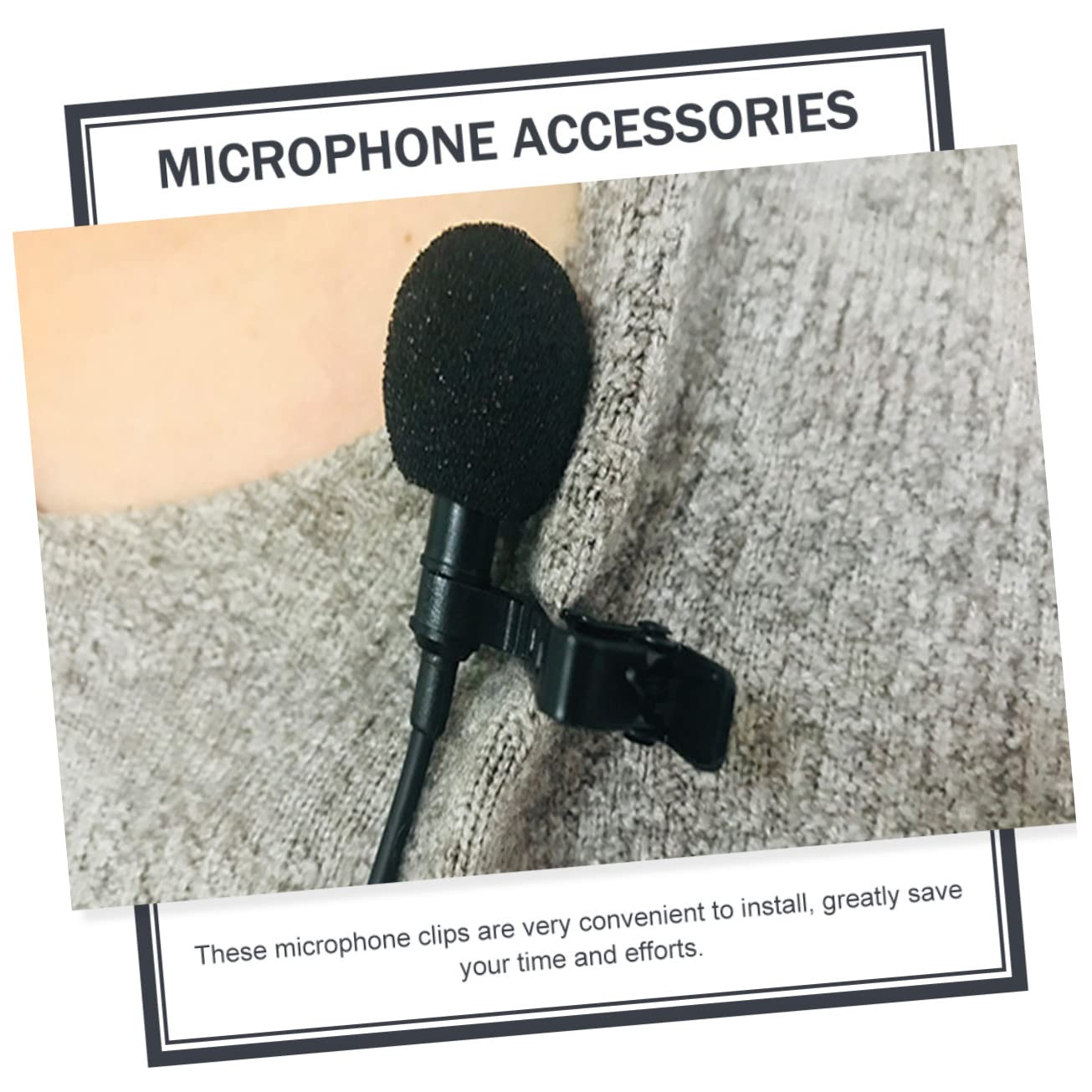Mikinona 10 Pezzi Clip Per Microfono A Bavero Nero - Regolabile E Rotante, Per Podcast, Interviste E Performance Dal Vivo