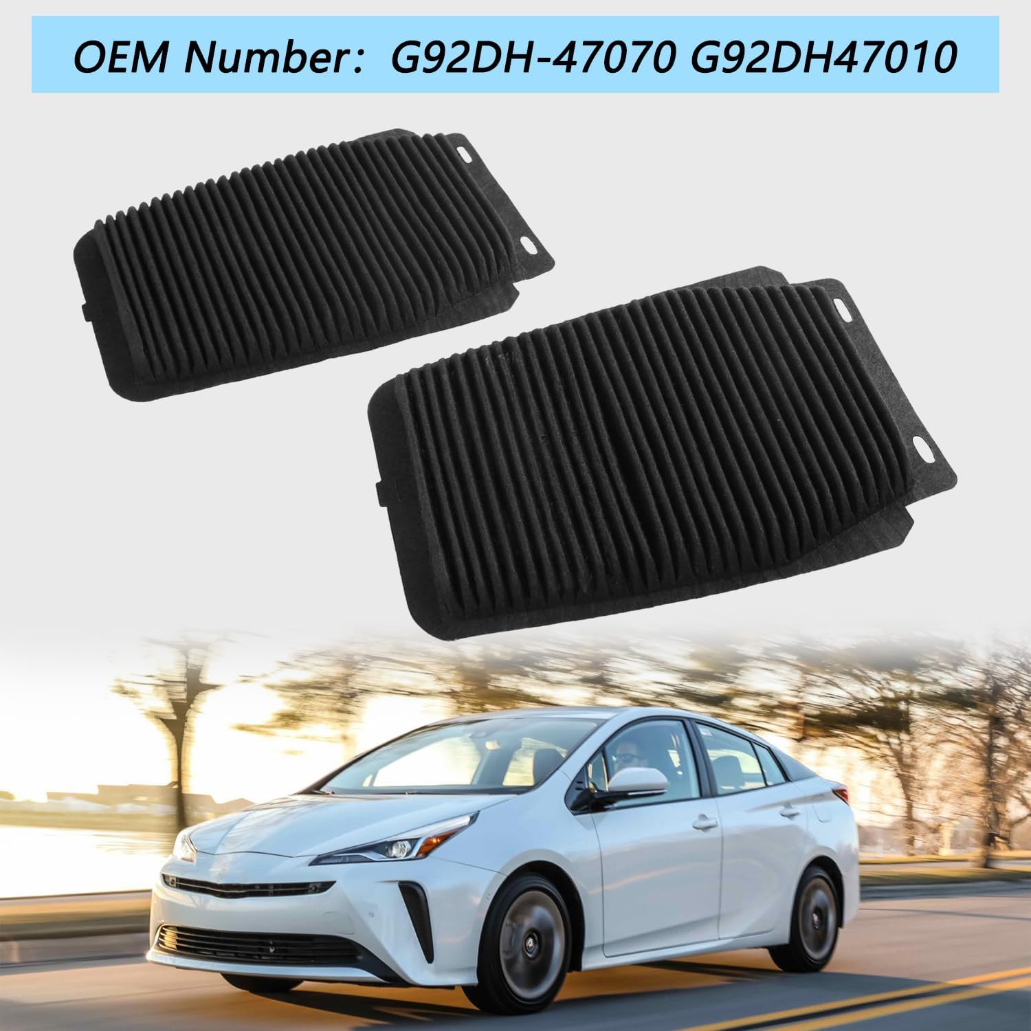 2PCS G92DH-47070 Air Filter Screen compatible with Prius 2016 2017 2018 2019 2020 2021 2022 HV Battery Cooling Air Intake Filter Replacement