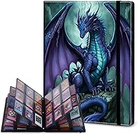 Vista 21 de Rossy Carpeta para tarjetas coleccionables, 9 bolsillos, impermeable, para coleccionar tarjetas, con 360 bolsillos laterales de carga para tarjetas