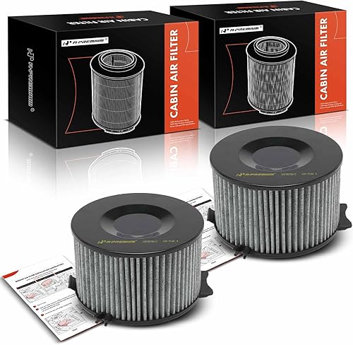 A-Premium Filtro de aire de cabina de 2 piezas con carbón activado compatible con Volkswagen Eurovan 1999 2000 2001 2002 2003, repuesto # 7D0819989