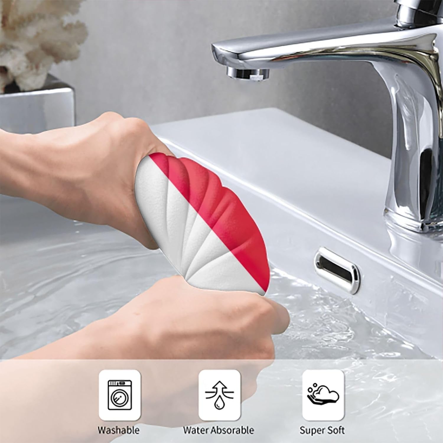 Indonesian Flag Print Hand Towels for Kitchen, Decorative Bathroom Towels Decor Farmhouse Cute for Men Women Gifts