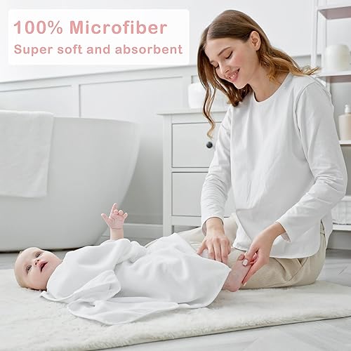 Miniatura 3 de Viviland Juego de toallas y paños de lavado para bebé, toallas con capucha, toallitas absorbentes para la cara, paños para eructos o toallas