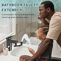 Vista 5 de CECEFIN Aireador de fregadero extensor de grifo giratorio de 1440°, extensión de grifo de salpicaduras de gran angular de 1080° + 360° con 2 salidas