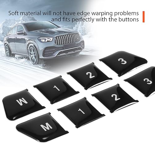 Miniatura 5 de G Adhesivos para botón de memoria para asiento de automóvil, cerradura de puerta, desbloqueo, cubierta de interruptor para Mercedes Benz A B C E Cla
