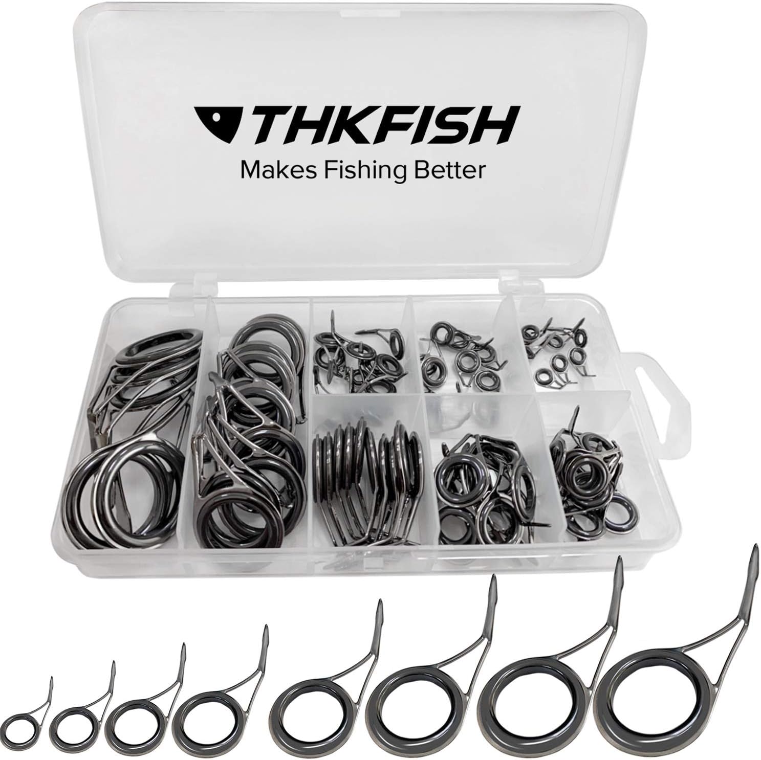 THKFISH Ruten Reparatur Kit Spinn Ruten Reparatur Keramik Edelstahl Carbon Spinnrutenfhrungen Angeln Ruten Reparatur Kit 35stck/75stck