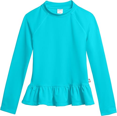 City Threads camisa de manga larga con protección solar SPF 50+, peplo, rash guard para niña