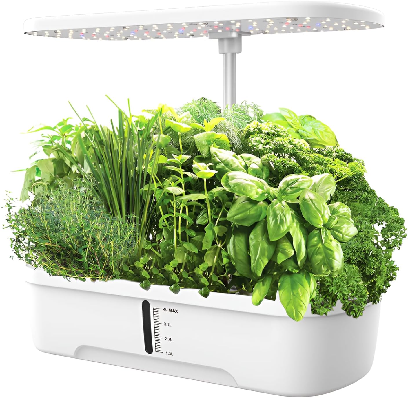 水耕栽培キット 水の庭 水耕栽培機 LED植物育成ライト 家庭用 5L大容量タンク 照明高さ調整可能 自動水循環システム搭載 超低騒音ポンプ 野菜花モード切替 室内用 おしゃれデザイン ハーブ・野菜栽培対応 初心者向け 12穴液晶モデル 白