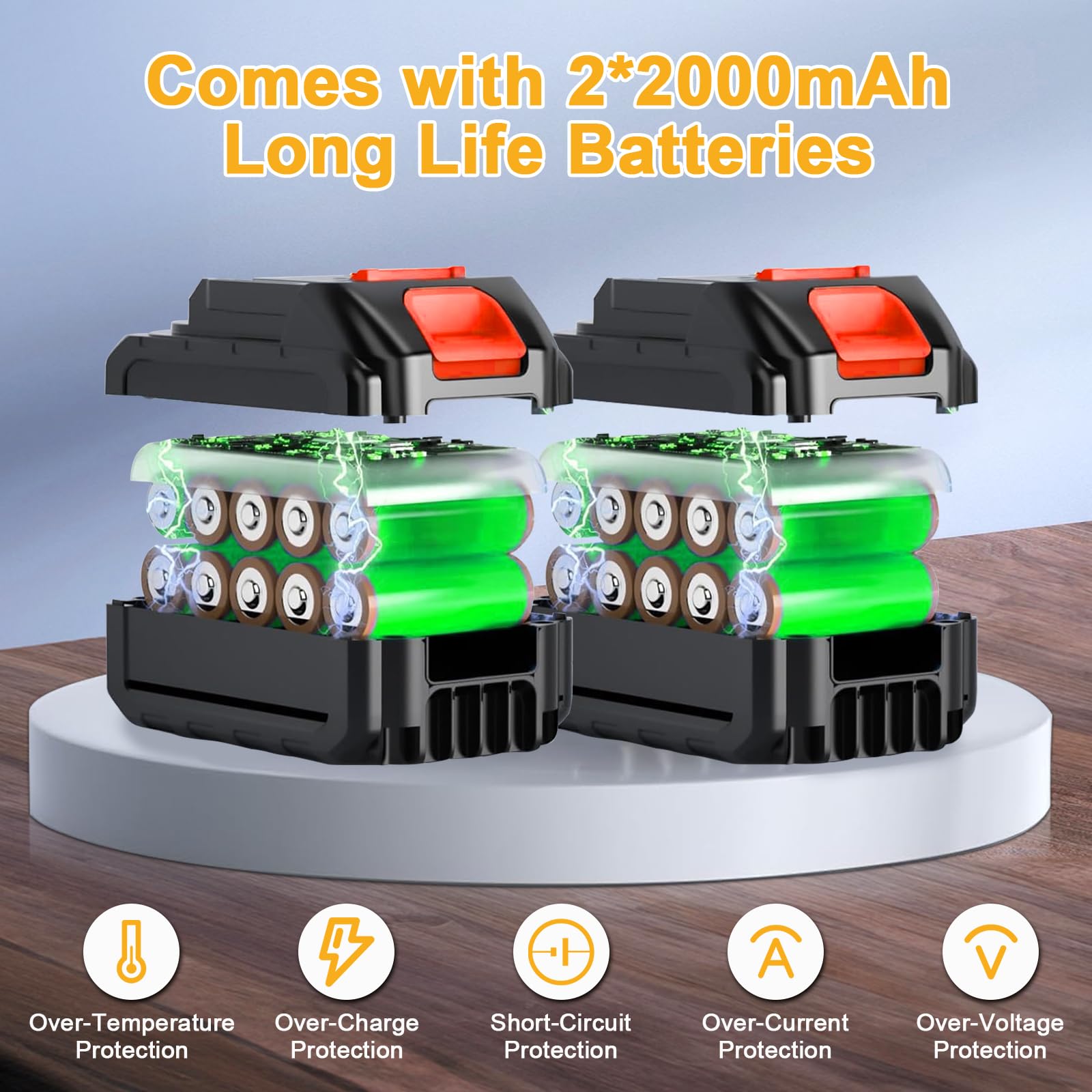 JIMACRO 35mm Tijeras Podar Electricas Brushless, 2 Niveles Ajustables Podadoras Profesionales con 2 * 2000mAh Baterías & LCD,Tijeras Eléctricas de Podar Inalámbricas para Jardinería Arboles Frutales