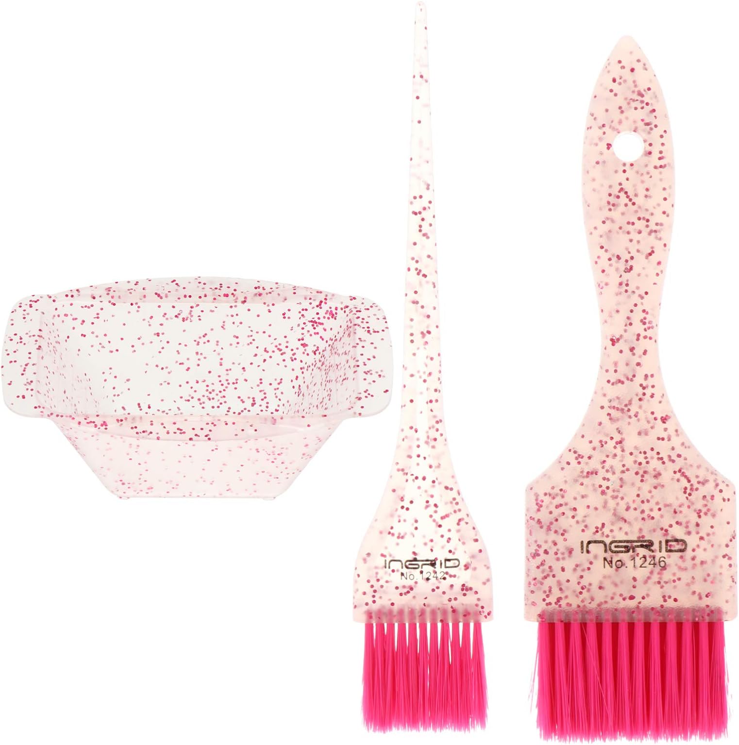minkissy Hair Dye Bowl Hair Coloring Brush Set Hair Dye Brush and Bowl Set Professional Hair Dye Kit Salon Hair Coloring Dyeing Kit Tint Tool (Pink) Hair Dyeing Brush Set Hair Blow Dryer Brush