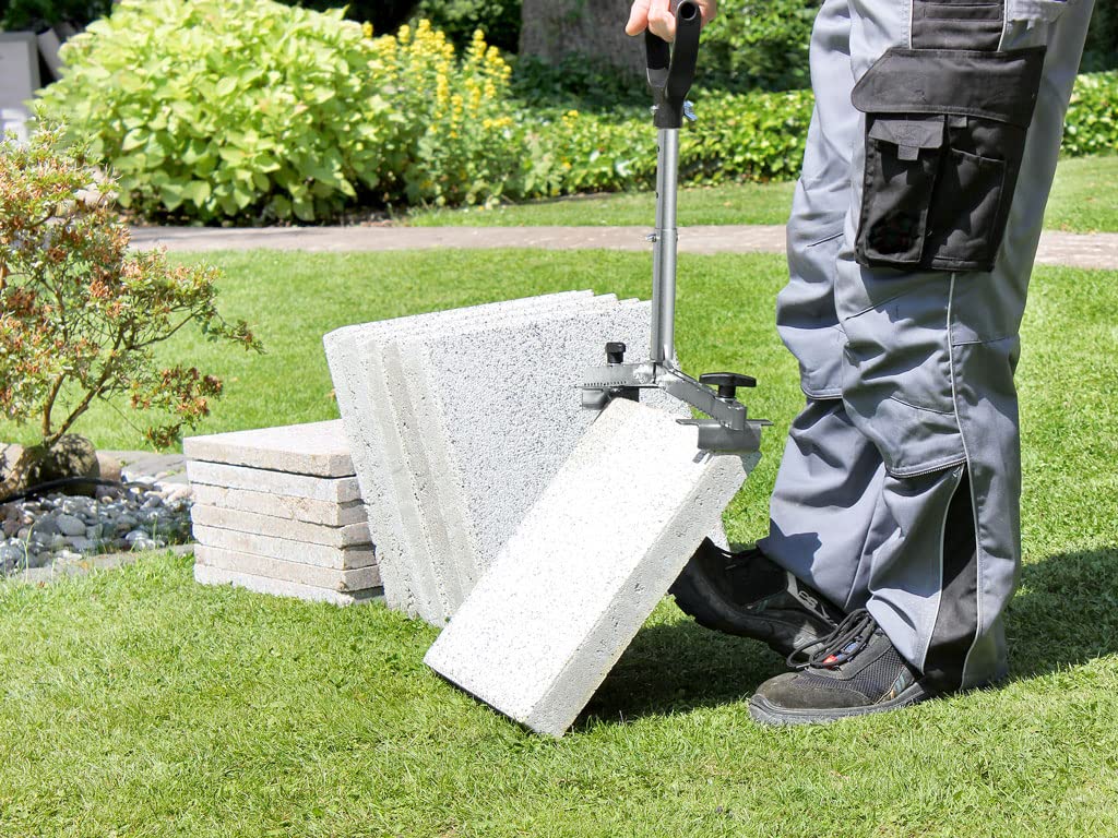 LANGFIT® Plattenheber 50 bis 80cm - Rückenfreundlich durch 3-fach höhenverstellbarem Griff - Schonend für Rücken und Hüfte! Tragkraft bis 60kg - Made in Germany - MS-PH5080T