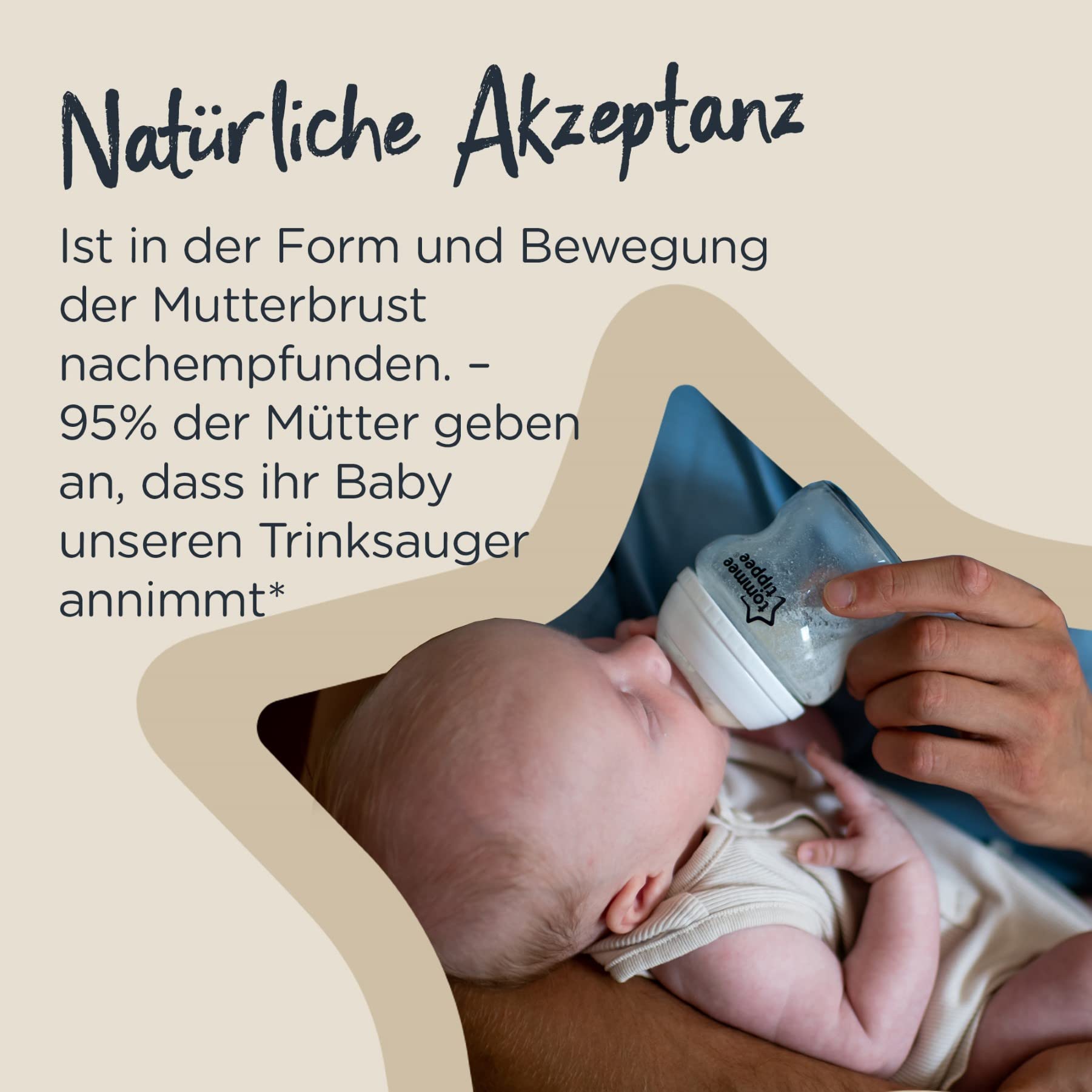 Tommee Tippee Closer to Nature Babyflaschen Starterset, Natürlich geformter Trinksauger mit Anti-Kolik-Ventil, Verschiedene Größen, Klar (Farbe und Design kann variieren)