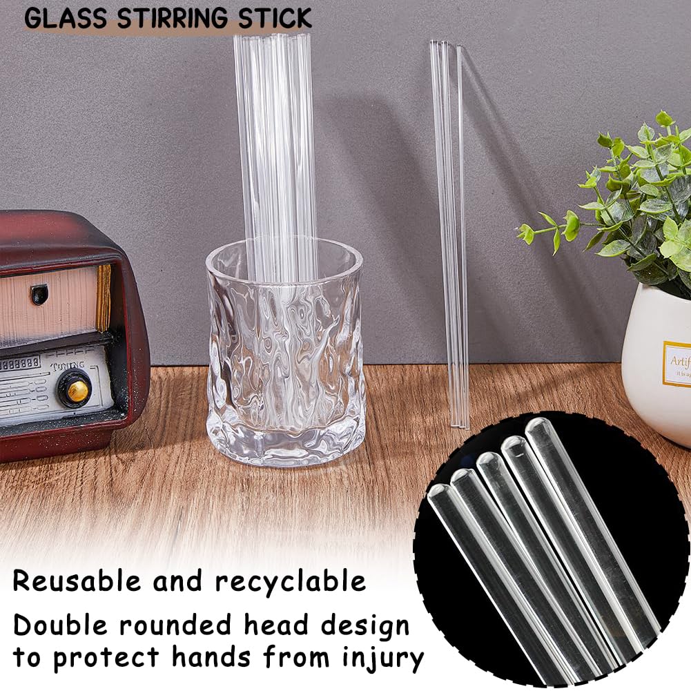 10-Pack Glass Stirring Rods – 7.9" Long, 6mm Diameter, Both Ends Round – Heat-Resistant Glass for Lab and Home Use — Amazon image 4