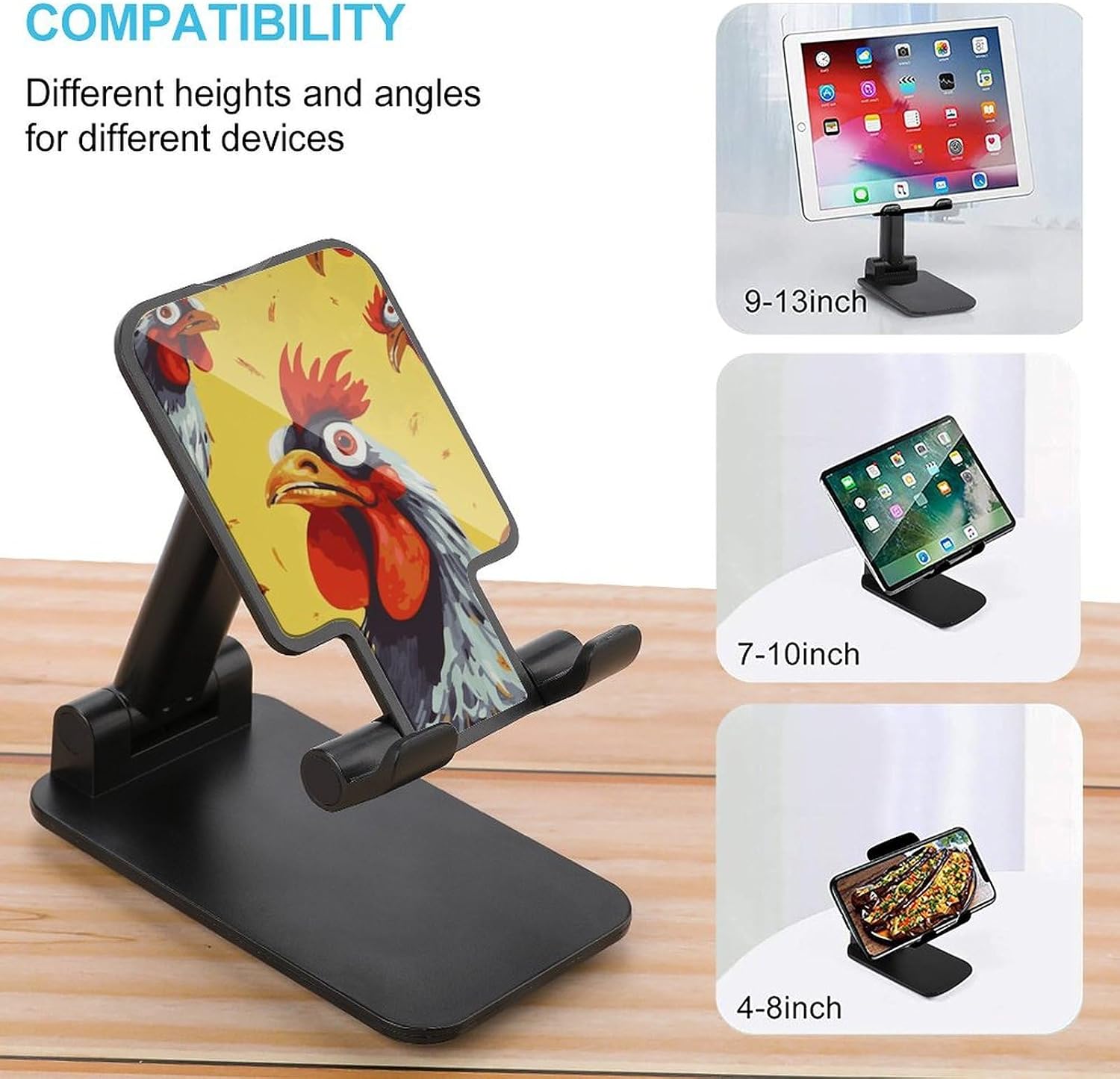 Art Chicken Painting Foldable Phone Stand for Desk Taller Stand image 3