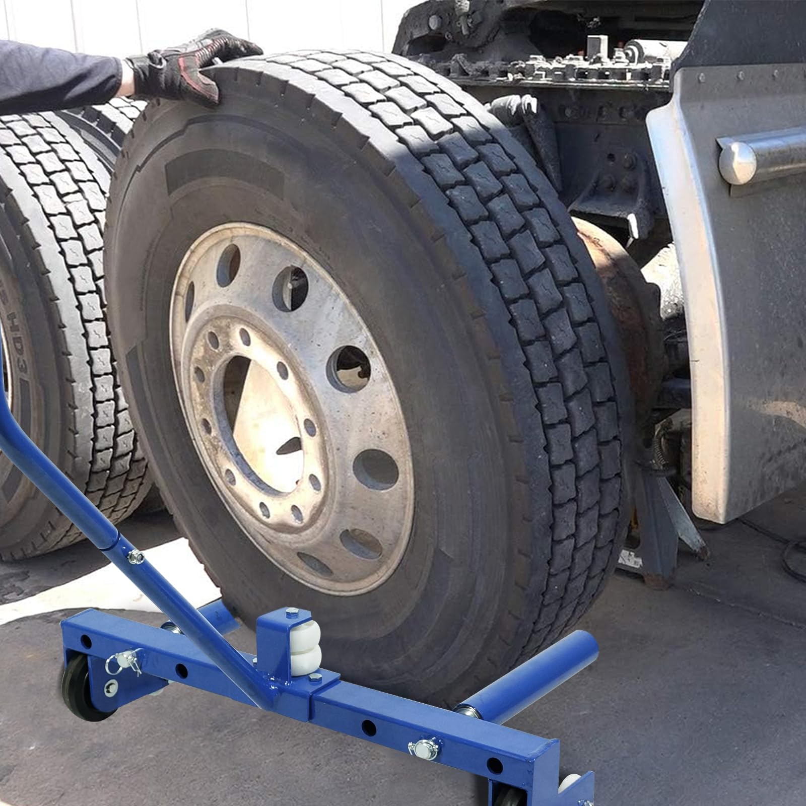 Rueda rodante ajustable de 485 LB, neumático de gran capacidad de peso, herramienta de movimiento de neumáticos para ruedas de camiones para el manejo de neumáticos de automóviles, camiones y remolq