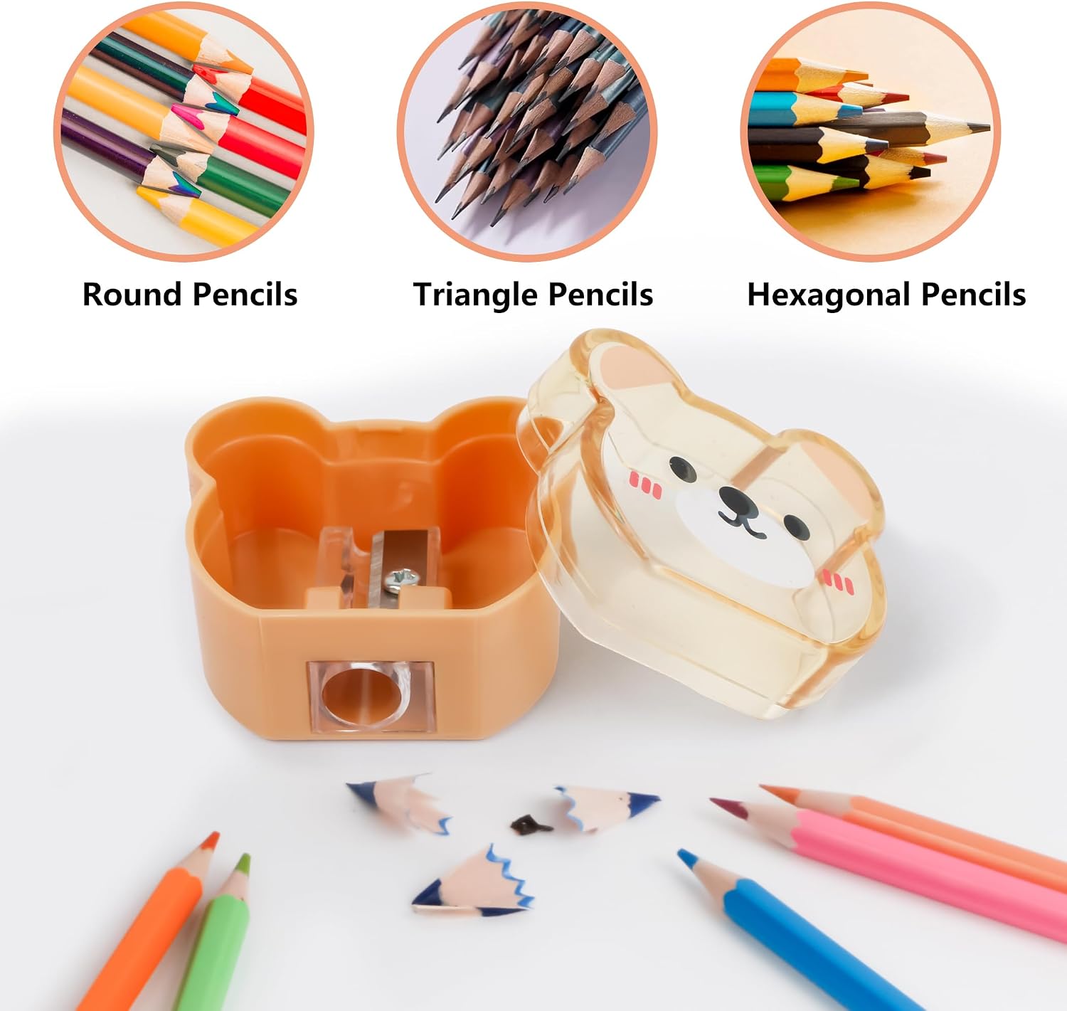 Smilo Cute Pencil Sharpener Manual, Animal Design, Single Hole, 8 Pack image 4