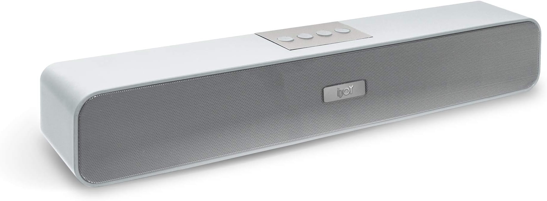 IJOY Ledge 20W Mini Bluetooth Sound Bar, Wired and Wireless Home Theater Audio for Cell Phone/Tablet/Projector and Support TV with AUX/RCA Output Compatible with iPhone & Samsung (White)