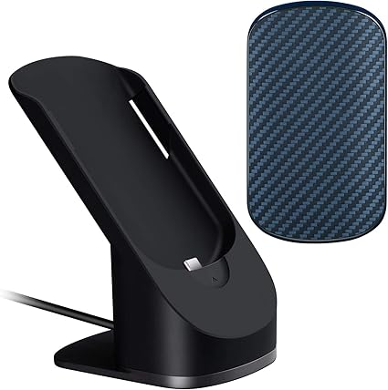 Amazon Pitaka ワイヤレス充電器 Magez Juice 2 磁気の置くだけ充電のチャージャー 多機能でモバイルバッテリーとして持ち運び便利 Magez Case 専用 マグネット内蔵 Iphone Android 対応 アラミド繊維 カーボン風 おしゃれ 黒 ブルー ツイル柄 Pitaka クレードル