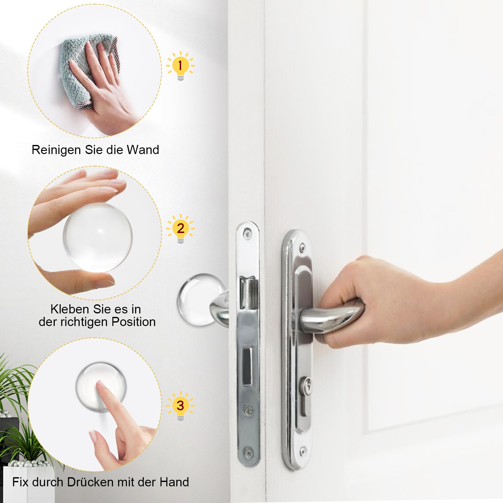 Fermaporta In Silicone Trasparente - 6 Pezzi Paracolpi Per Porte, Muri E Mobili - Foto 13