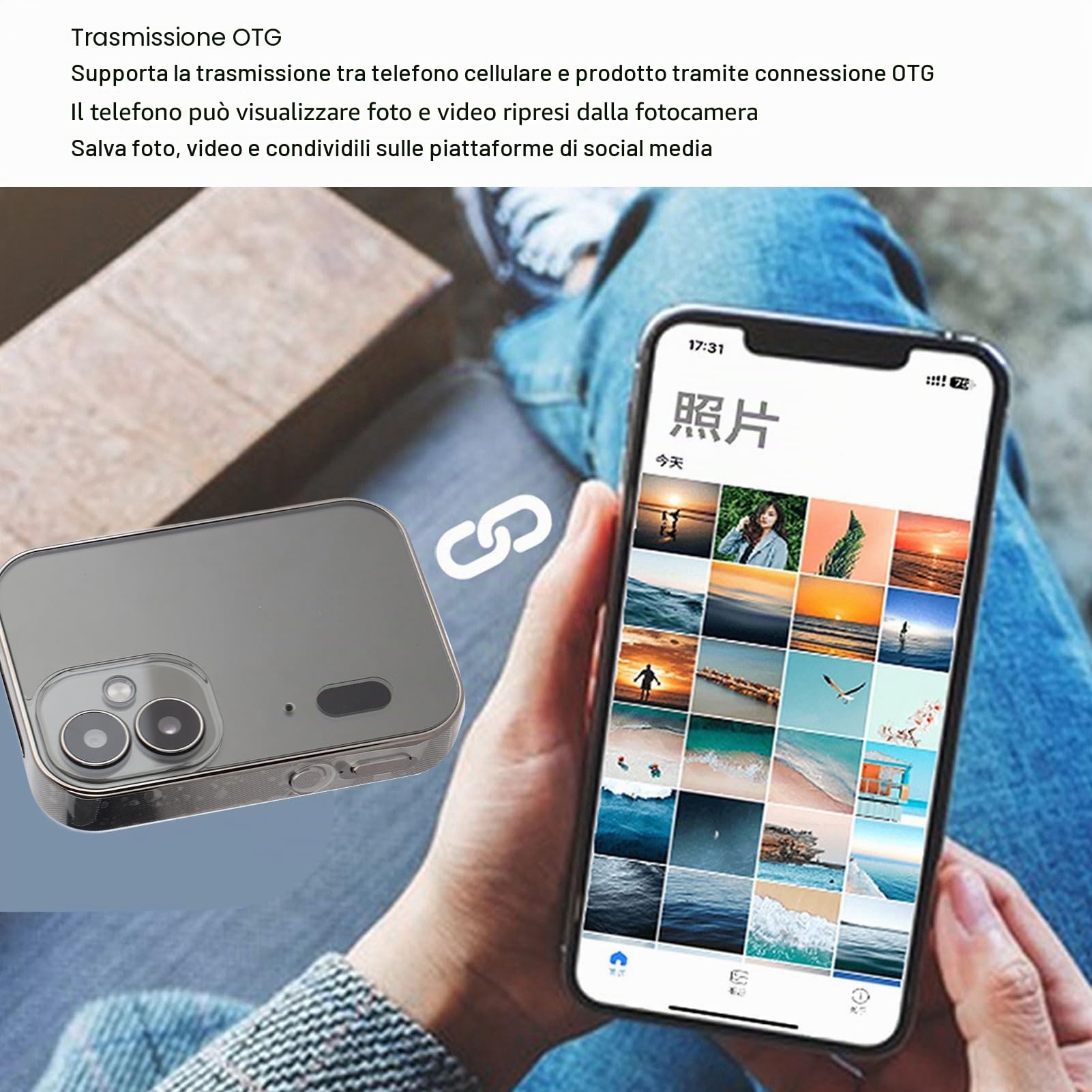 Fotocamera Digitale 4K da 64 MP, Fotocamera Compatta Inquadra e Scatta con Zoom 16X con Schermo Full Touch OLED da 3, 3 Obiettivi HD, Supporta Sveglia, Riproduzione Musicale,