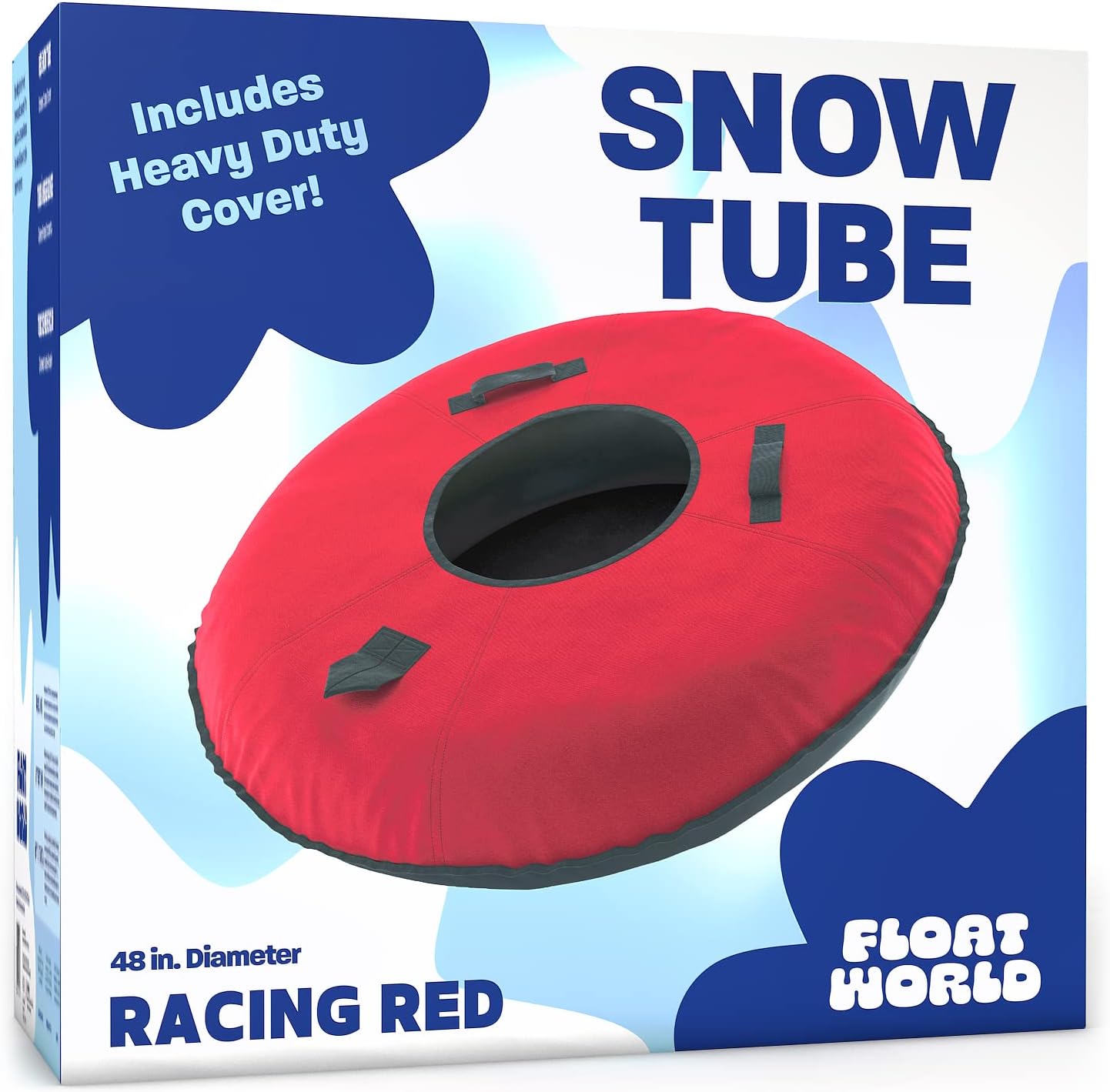 Heavy Duty Snow Tube for Adults & Kids - Large 48" Extra Durable Snow Tubing Winter Toy for Ski Mountains - Thick Vinyl Cover for Non-Pop Non-Stop Sledding