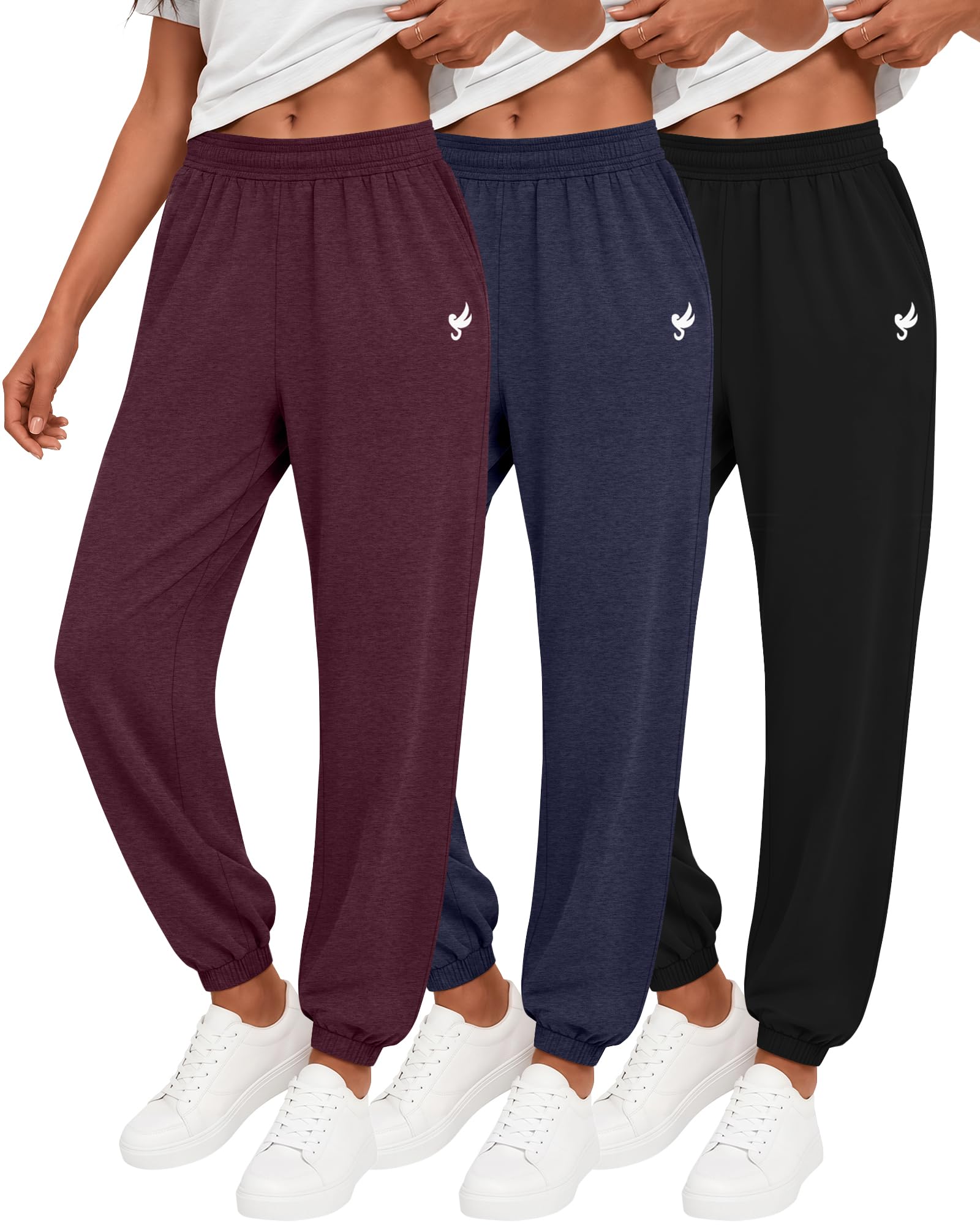 3 Pack Women's Sweatpants Lightweight Jogger with Pockets